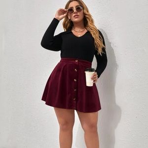 Velvet mini skirt